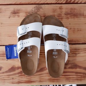 White Leather Birkenstock’s, brand new! Size 38